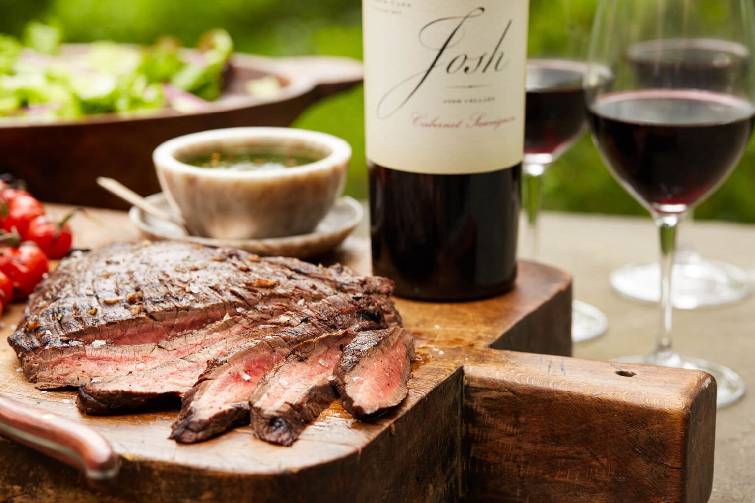 Josh Cellars Flank Steak Cabernet Chimichurri Sauce