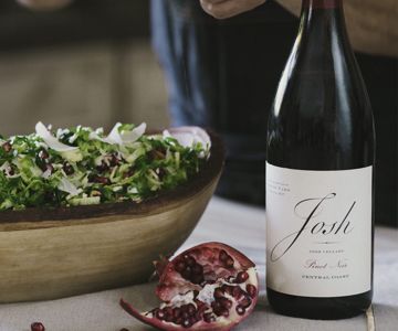 Josh Cellars Pinot Noir with pomegranate salad