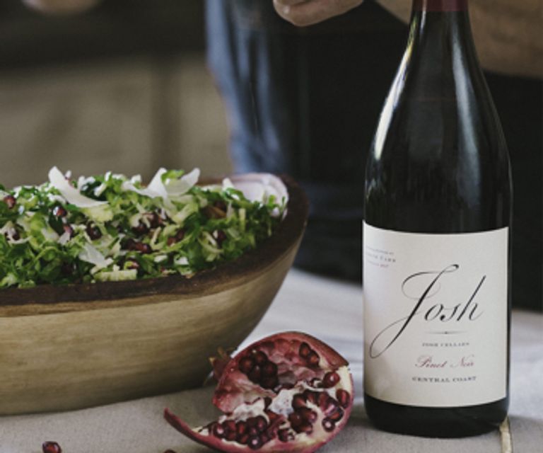 Josh Cellars Pinot Noir with pomegranate salad