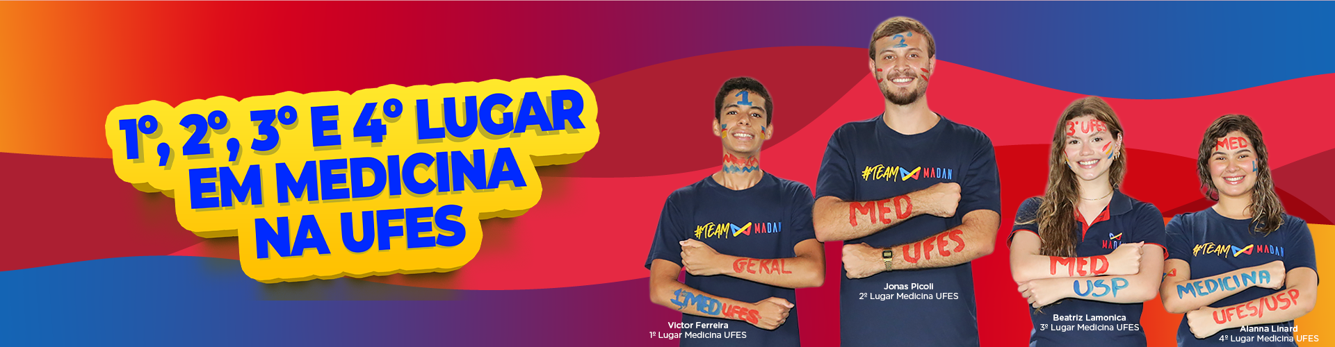 1º, 2º, 3º e 4º lugar em Medicina na UFES