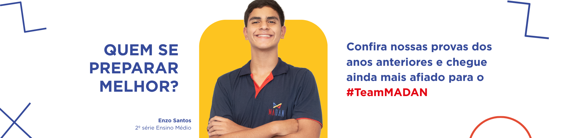 Enzo Santos, estudante da 2ª série, apresenta as provas anteriores do MADAN.