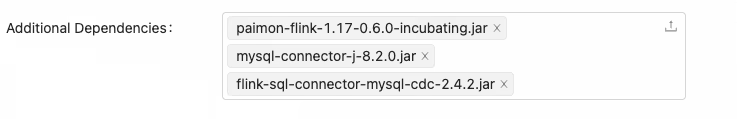 Figure 9. Deploy Paimon CDC action via JAR type deployment.