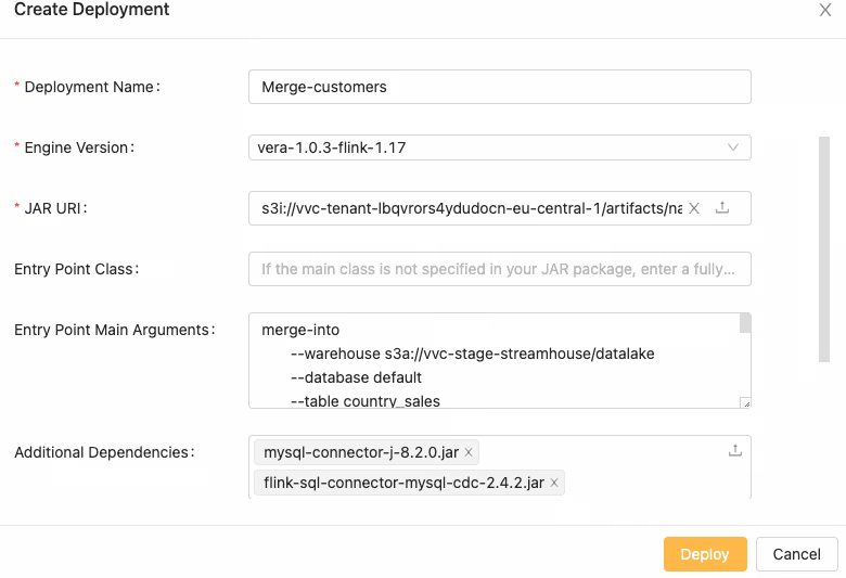 Figure 12. Merge Action Creation.