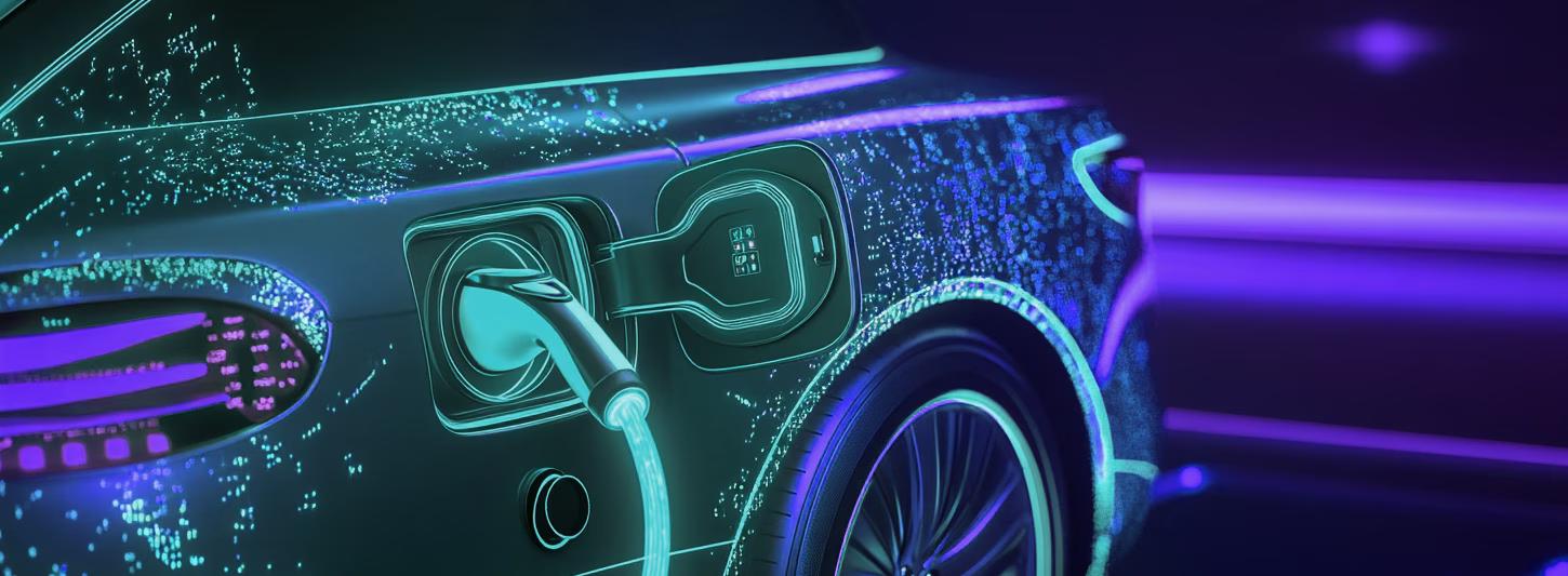 Close up to EV charging plug