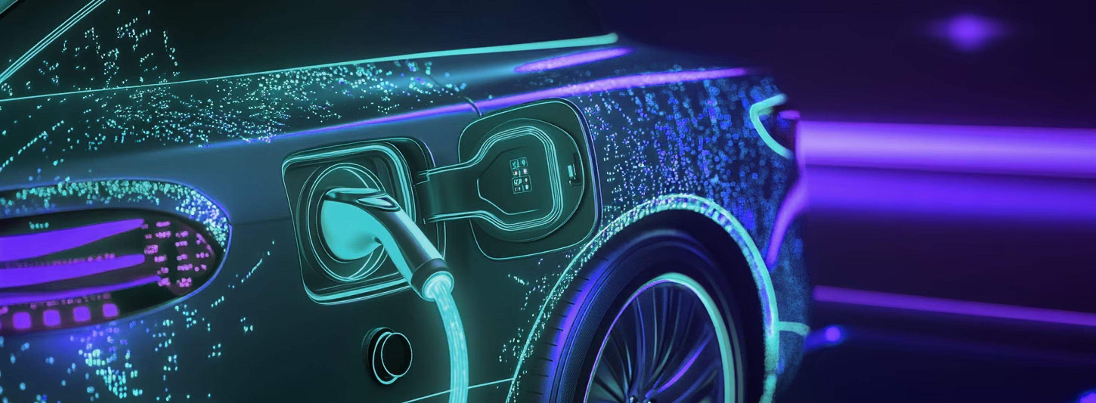 Close up to EV charging plug