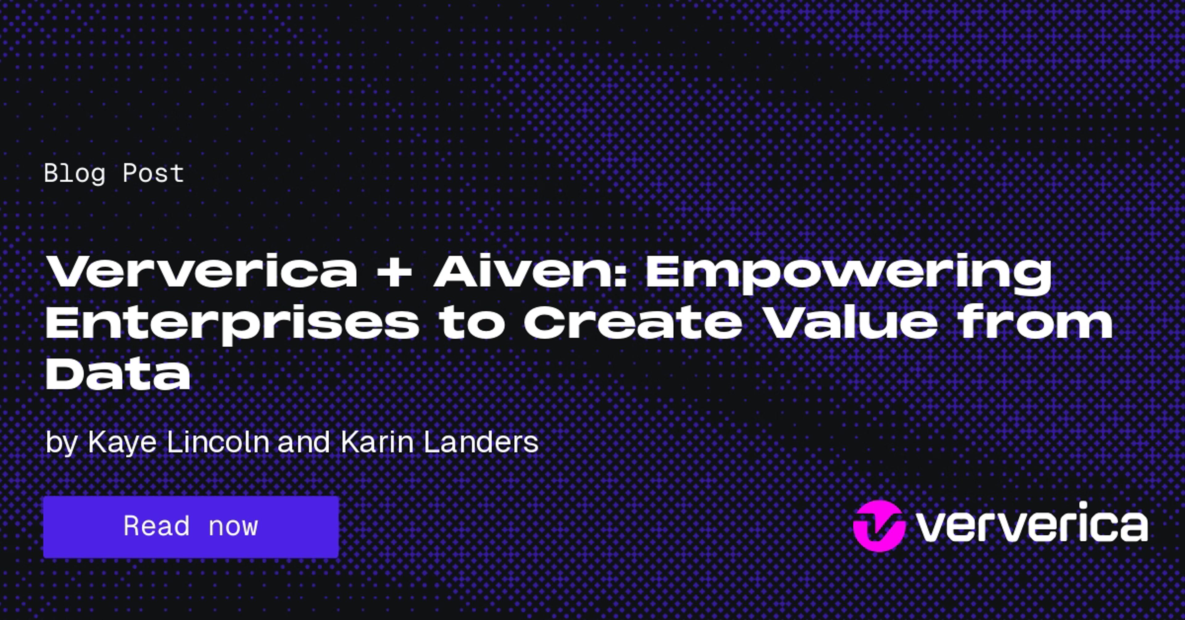 Ververica Announces Partnership with Aiven: Empowering Leading Enterprises to Create Value from Data in Real-Time