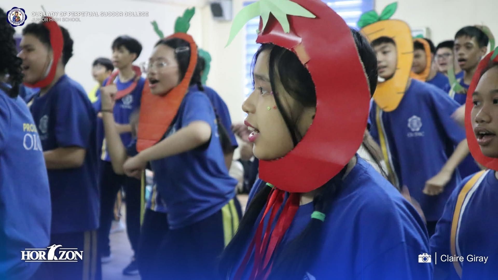 Junior High School students participate in TLE Month activities highlighting healthy living and environmental awareness at OLOPSC