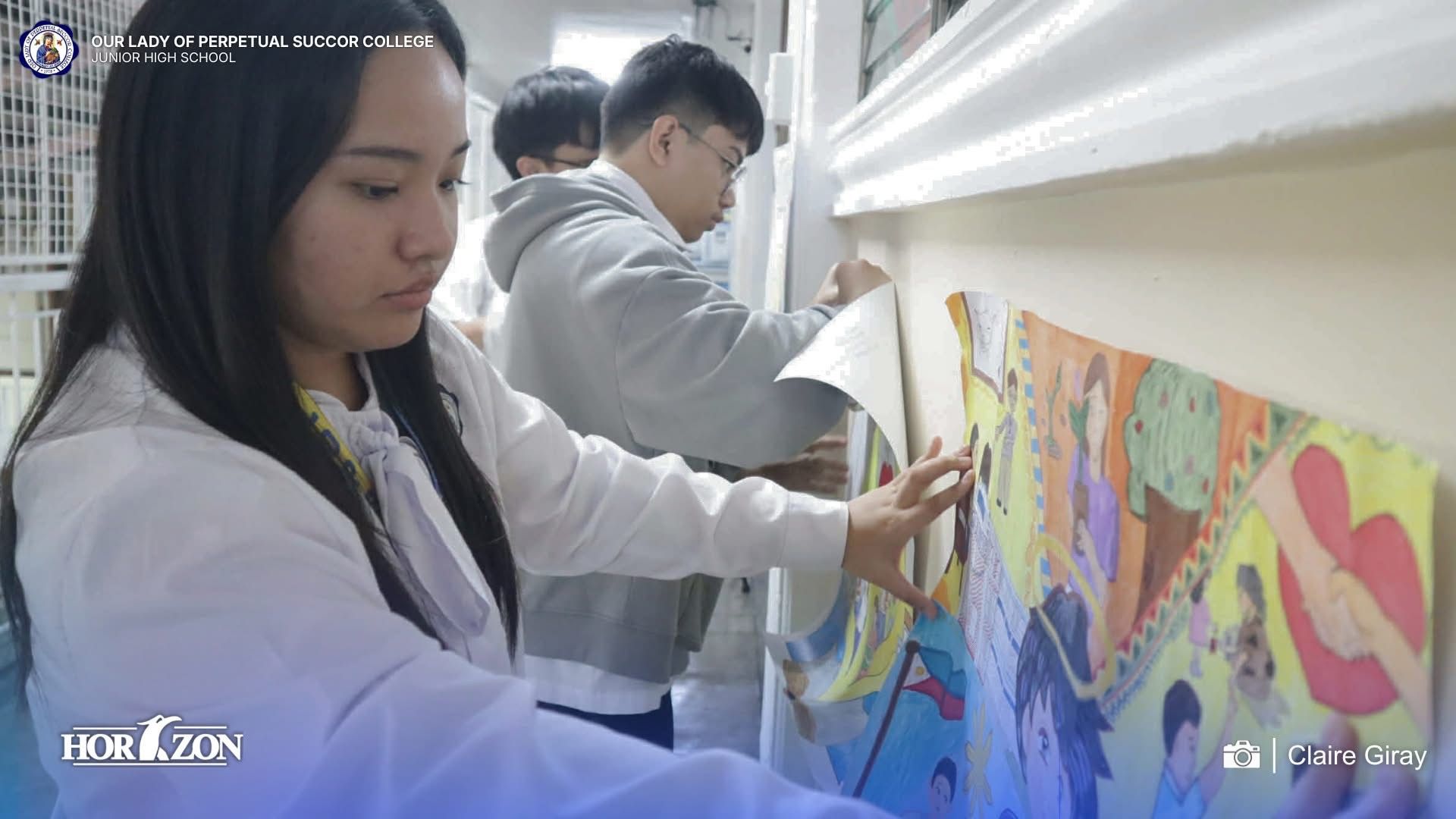 JHS students display poster tributes honoring OLOPSC founder Mr. Dionisio A. Salvador.