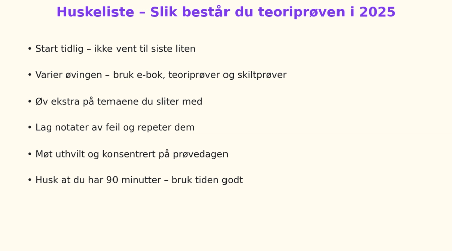 For å øke sjansen for å bestå er det lurt å kombinere både teori og praksis.