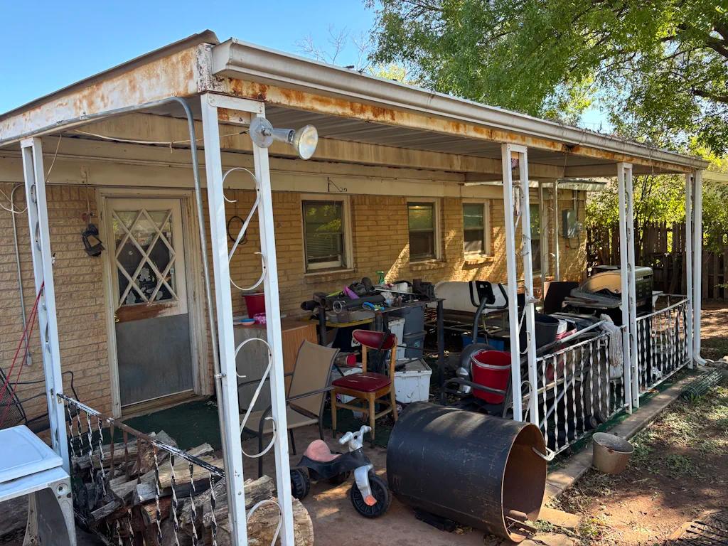 Hoarder house porch