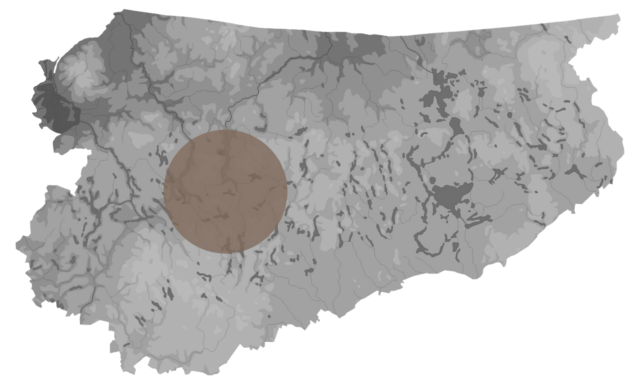 Mapa z zaznaczonym zakresem działań