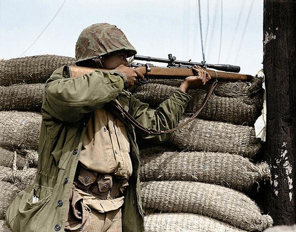 Unertl USMC sniper scope, the 8-power optic that replaced the Lyman 5A on the M40 platform and carried the Marine sniper program into Korea and Vietnam