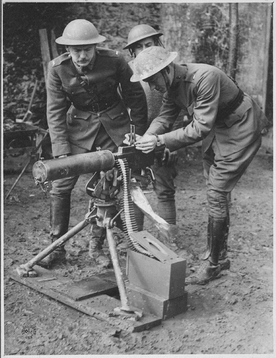 Browning M1917 .30-06 heavy machine gun — the weapon that hit the Meuse-Argonne in volume and set the standard every modern crew-served gun is measured against