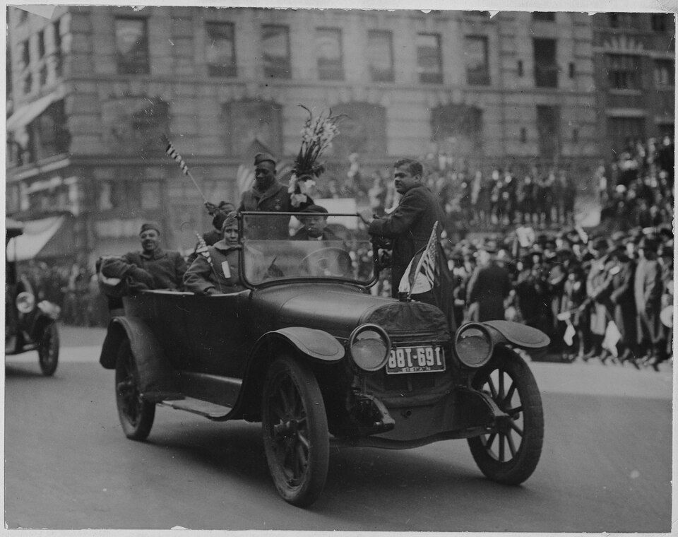 Henry Johnson's victory parade up Fifth Avenue, 1919