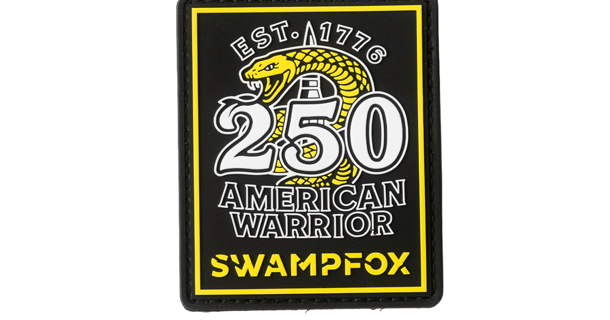 American Warrior PVC Patch | 250th Anniversary Logo | Swampfox