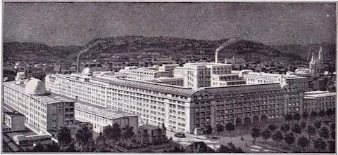 Carl Zeiss optical manufacturing facility in Jena, Germany, the precision lens makers who gave the Wehrmacht its optical advantage