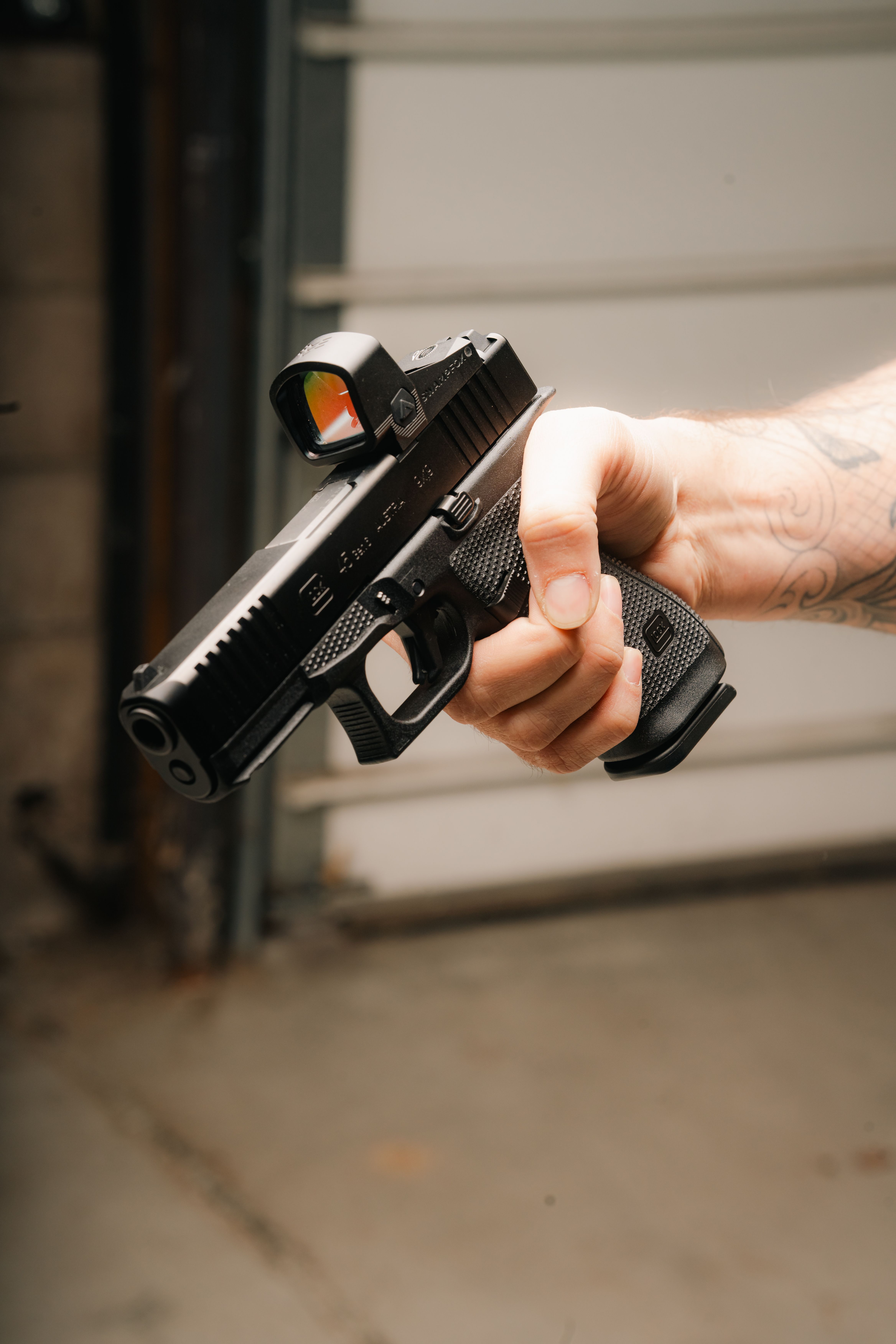 Carry Optics competition pistol with slide-mounted red dot