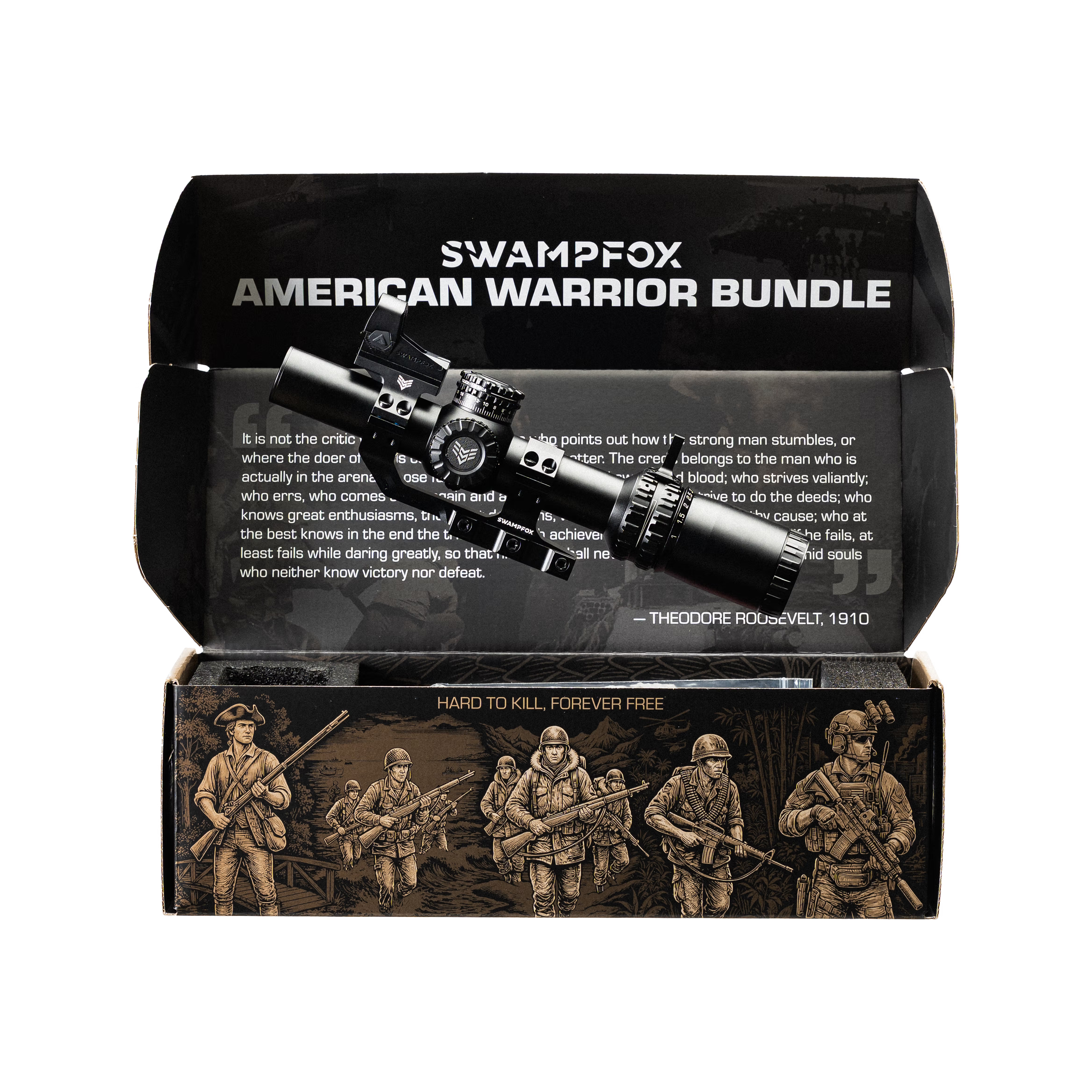 American Warrior Bundle floating up out of its packaging
