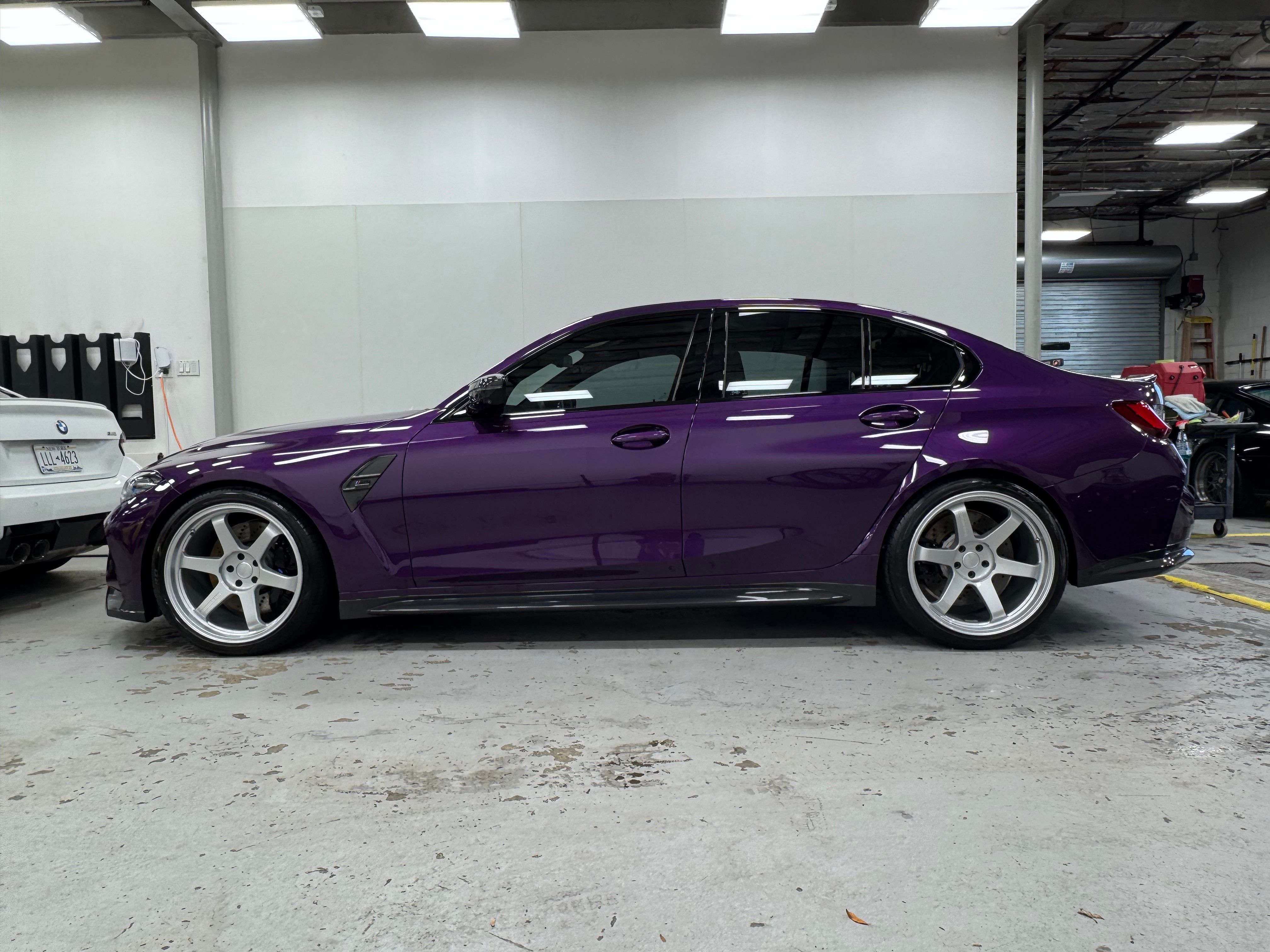 BMW G80 M3 (Daytona Violet) - Side — finished at Detailer's Domain studio, Norwood NJ
