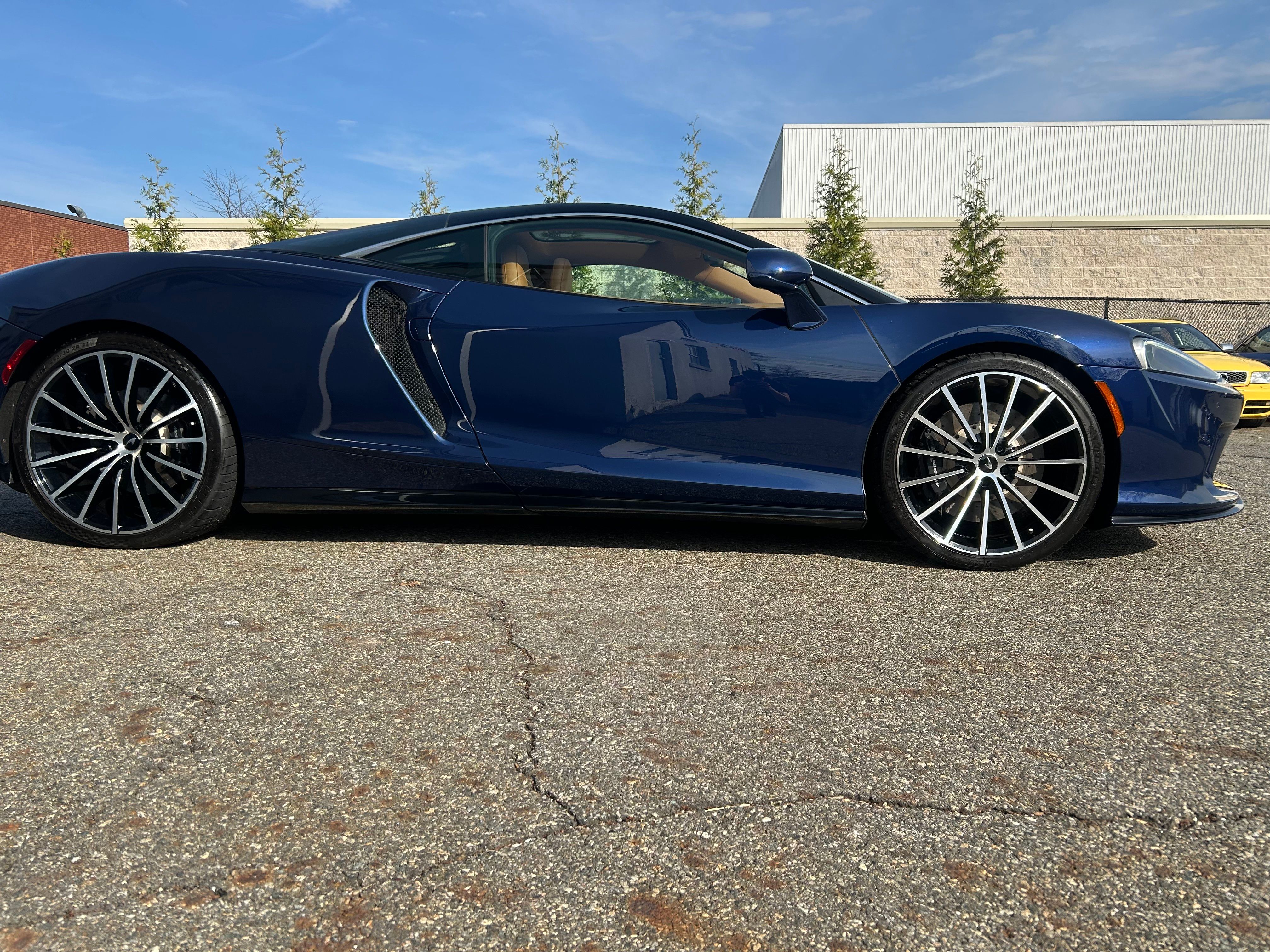 McLaren GT (Aurora Blue) - Side — finished at Detailer's Domain studio, Norwood NJ