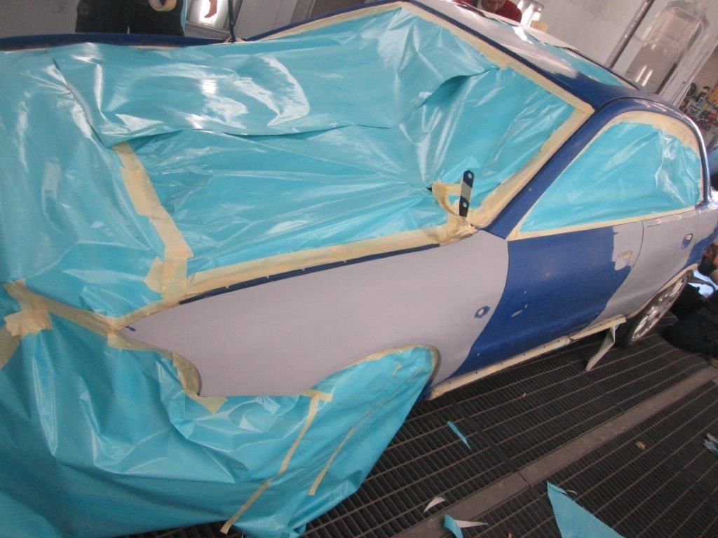 In the paint booth (14)