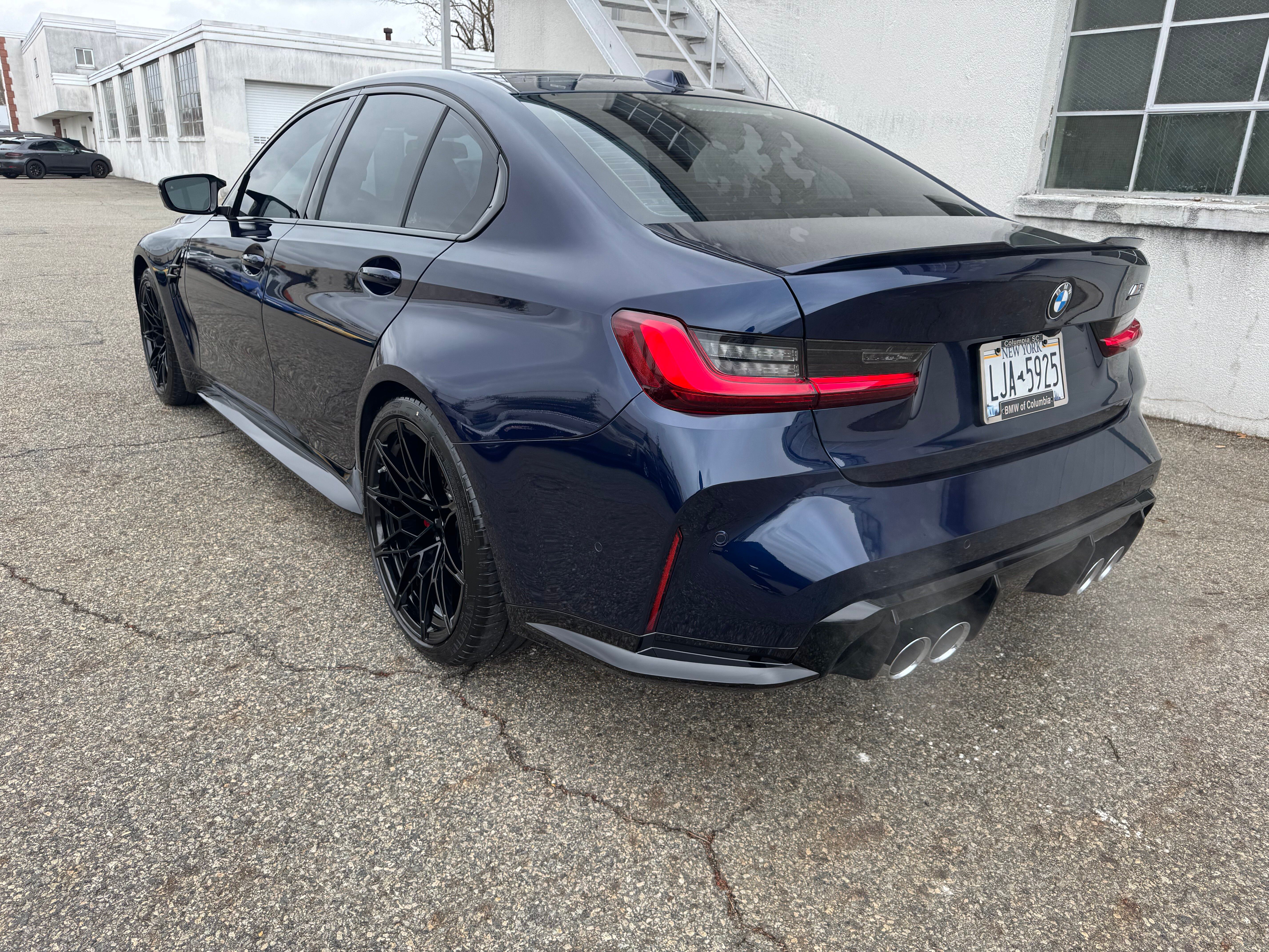 BMW G80 M3 (Tanzanite Blue) - Rear — finished at Detailer's Domain studio, Norwood NJ