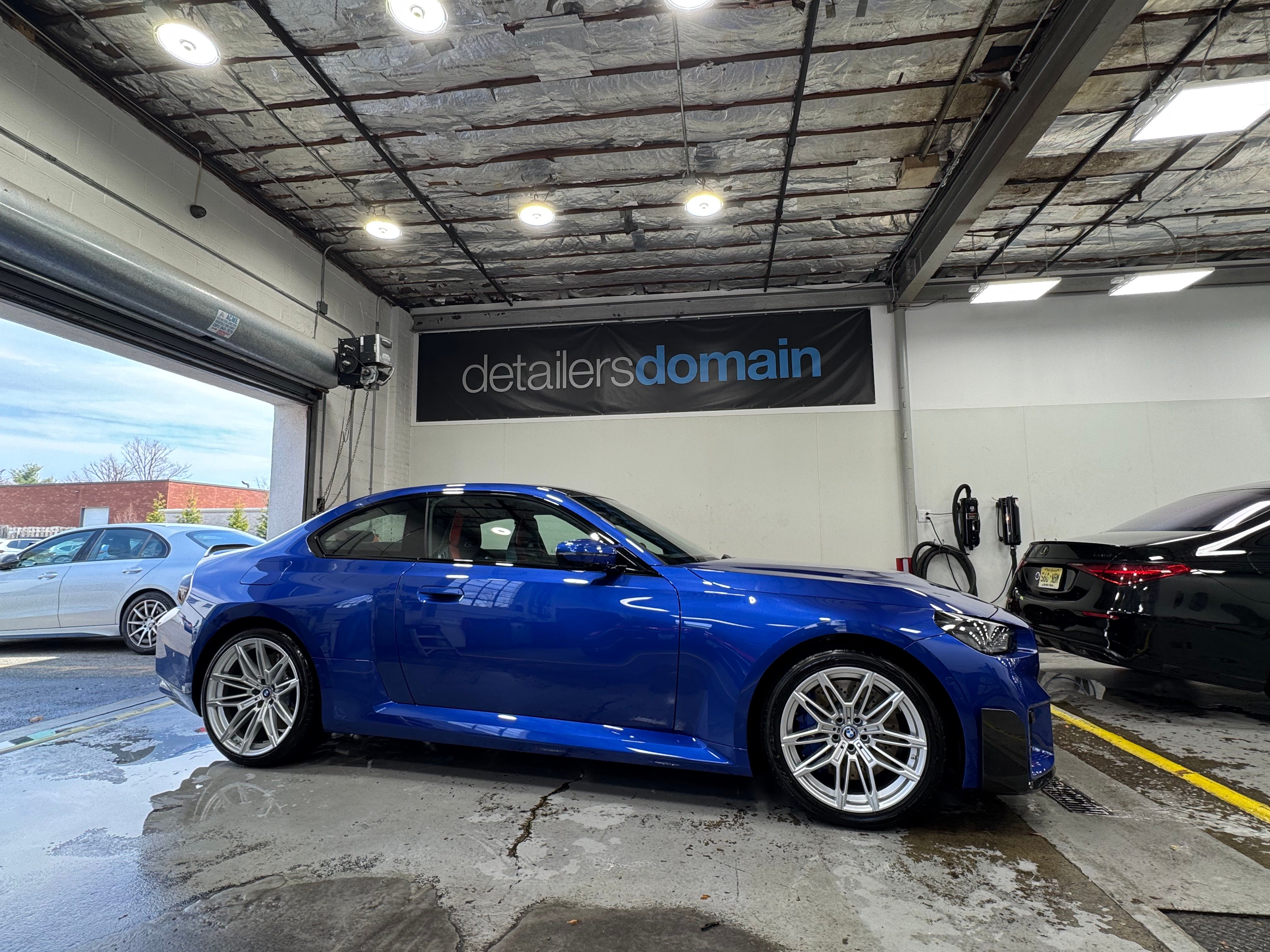 BMW G87 M2 (Portimao Blue) — finished at Detailer's Domain studio, Norwood NJ