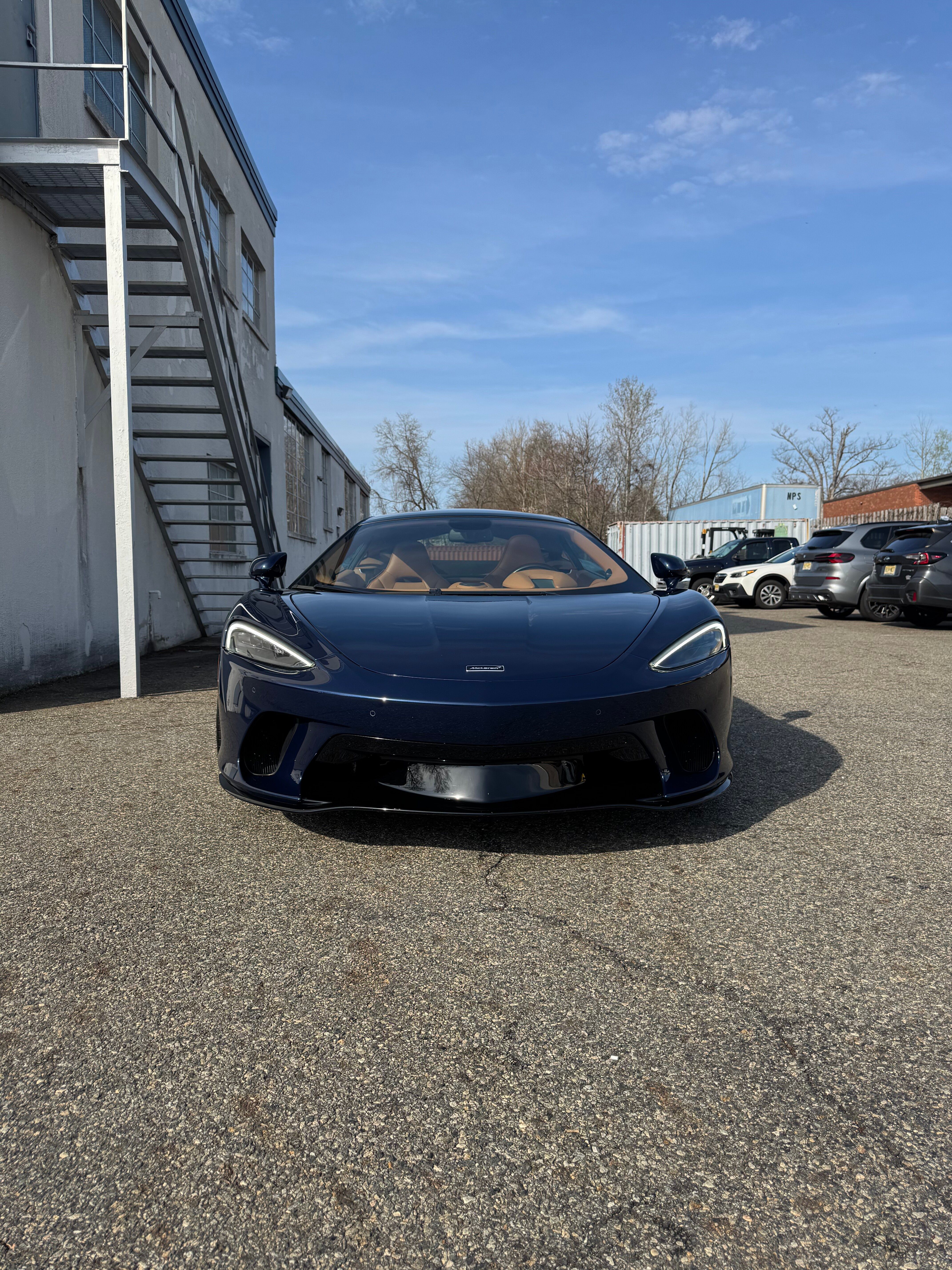 McLaren GT (Aurora Blue) - Front — finished at Detailer's Domain studio, Norwood NJ