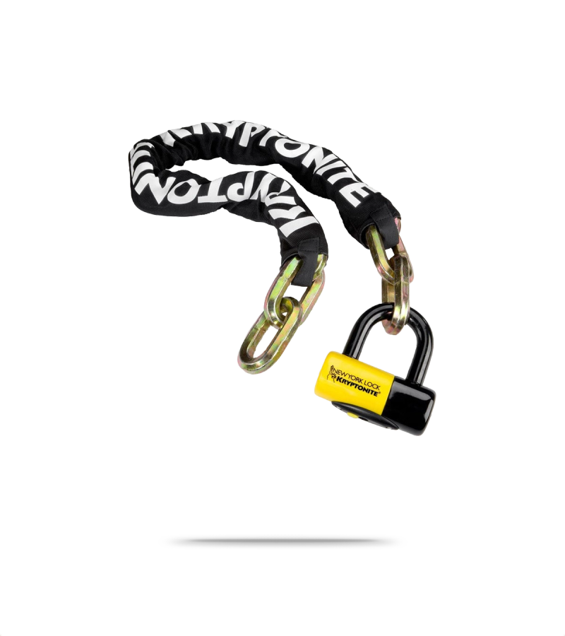 New York Fahgettaboudit Chain NY Disc U-Lock Sold Secure Gold