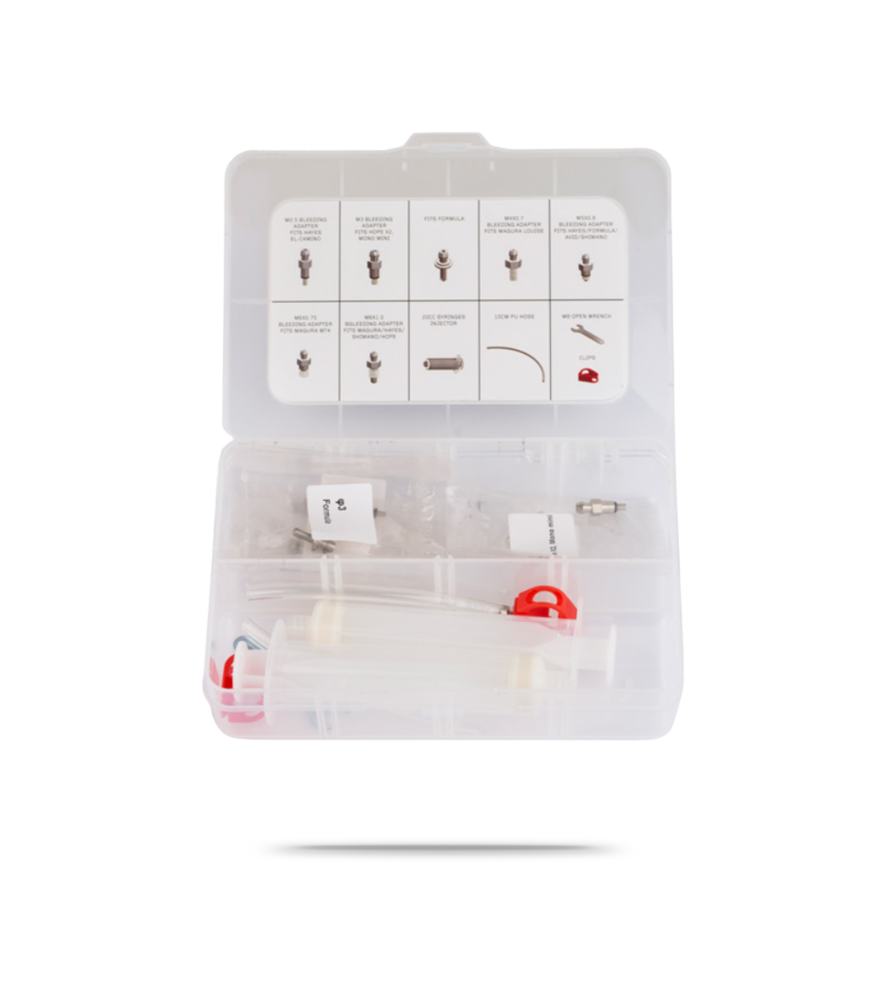 Universal bleed kit with syringe