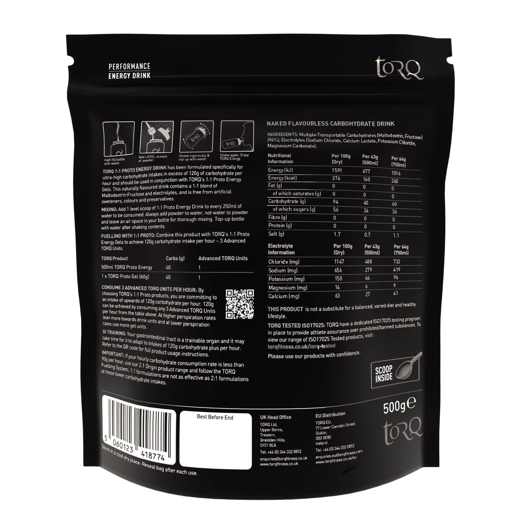 Proto 1:1 Energy Drink - 500g Pouch