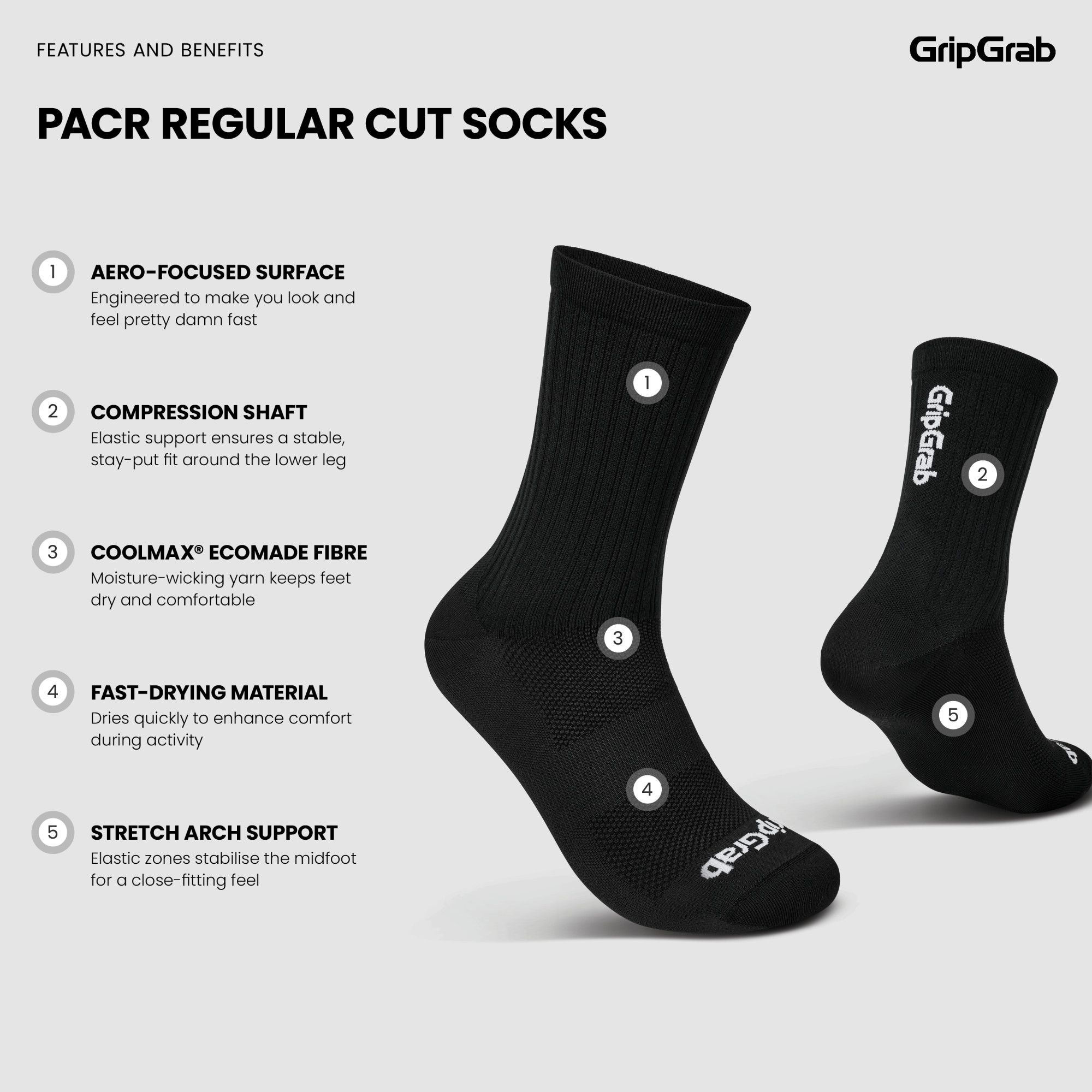 PACR Regular Cut Cycling Socks