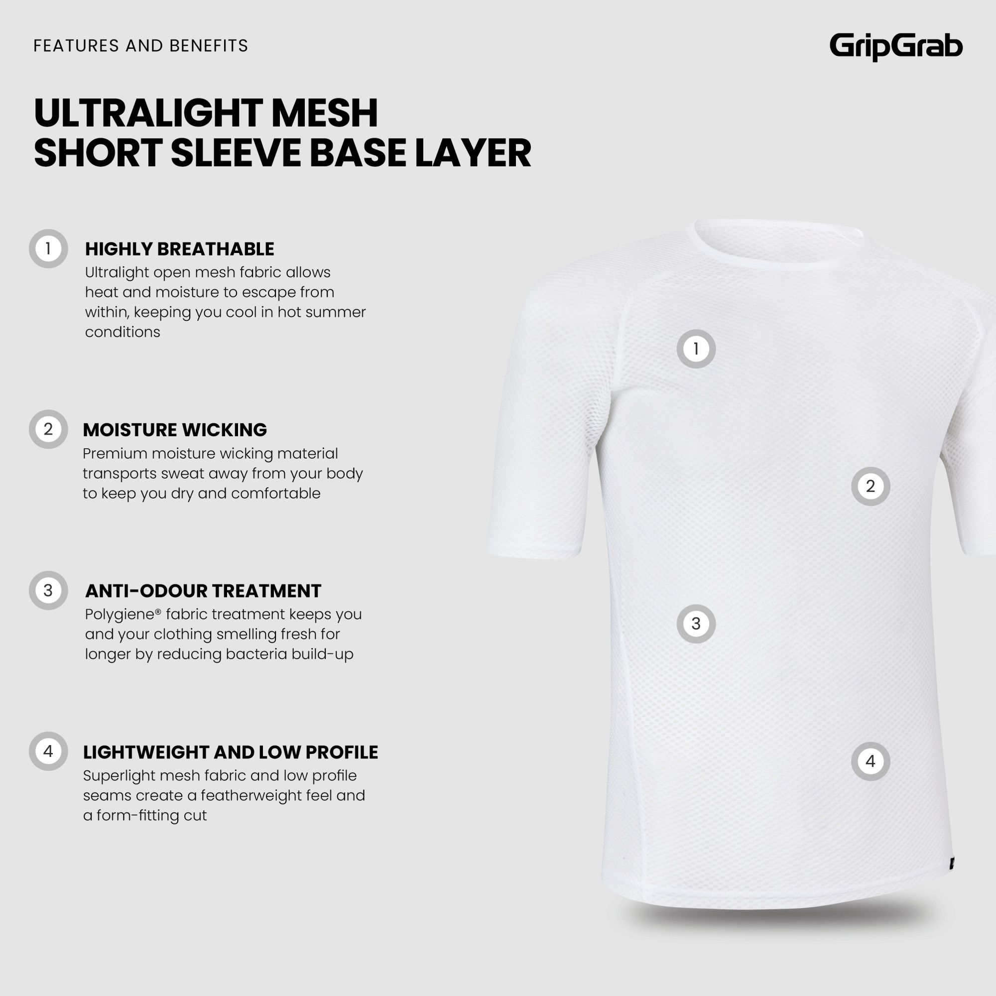 Ultralight Mesh Men's Short Sleeve Cycling Base Layer