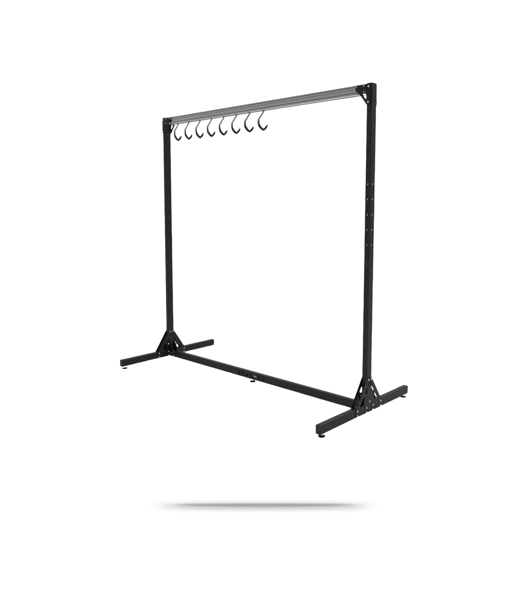 SpaceRail Freestanding Bike Storage System - 8 Hanging Hooks
