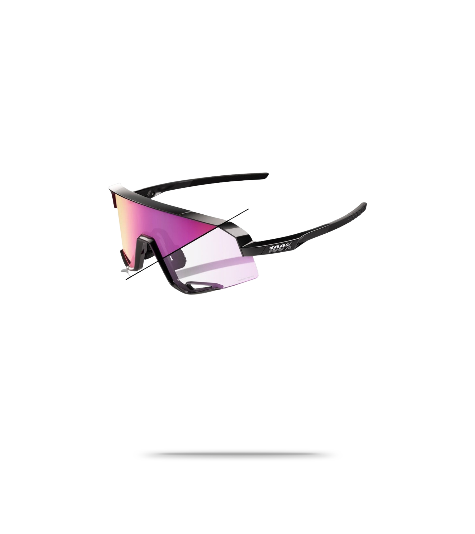 Gloss Black - Photochromic Purple Mirror Lens