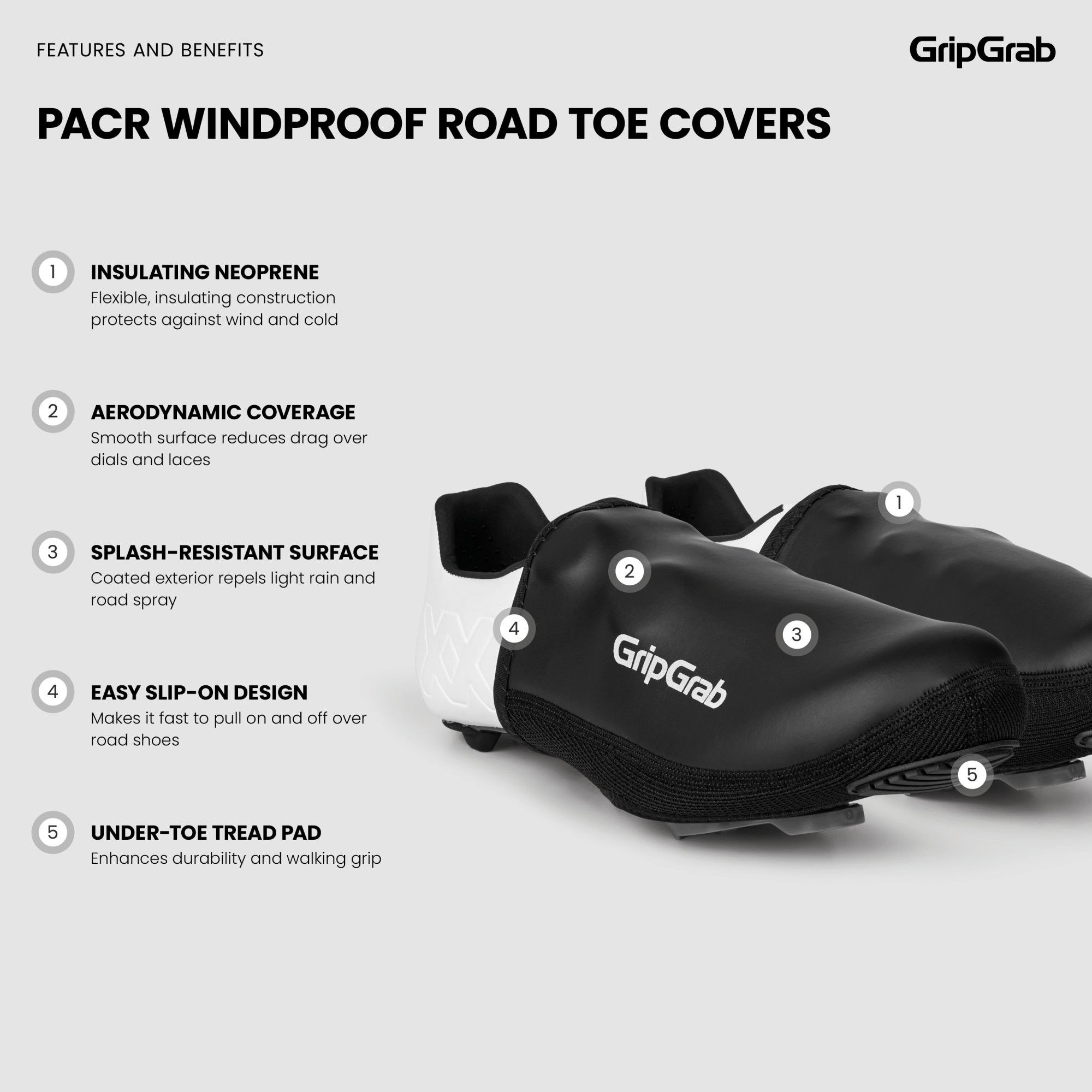 PACR Windproof Road Cycling Toe Covers