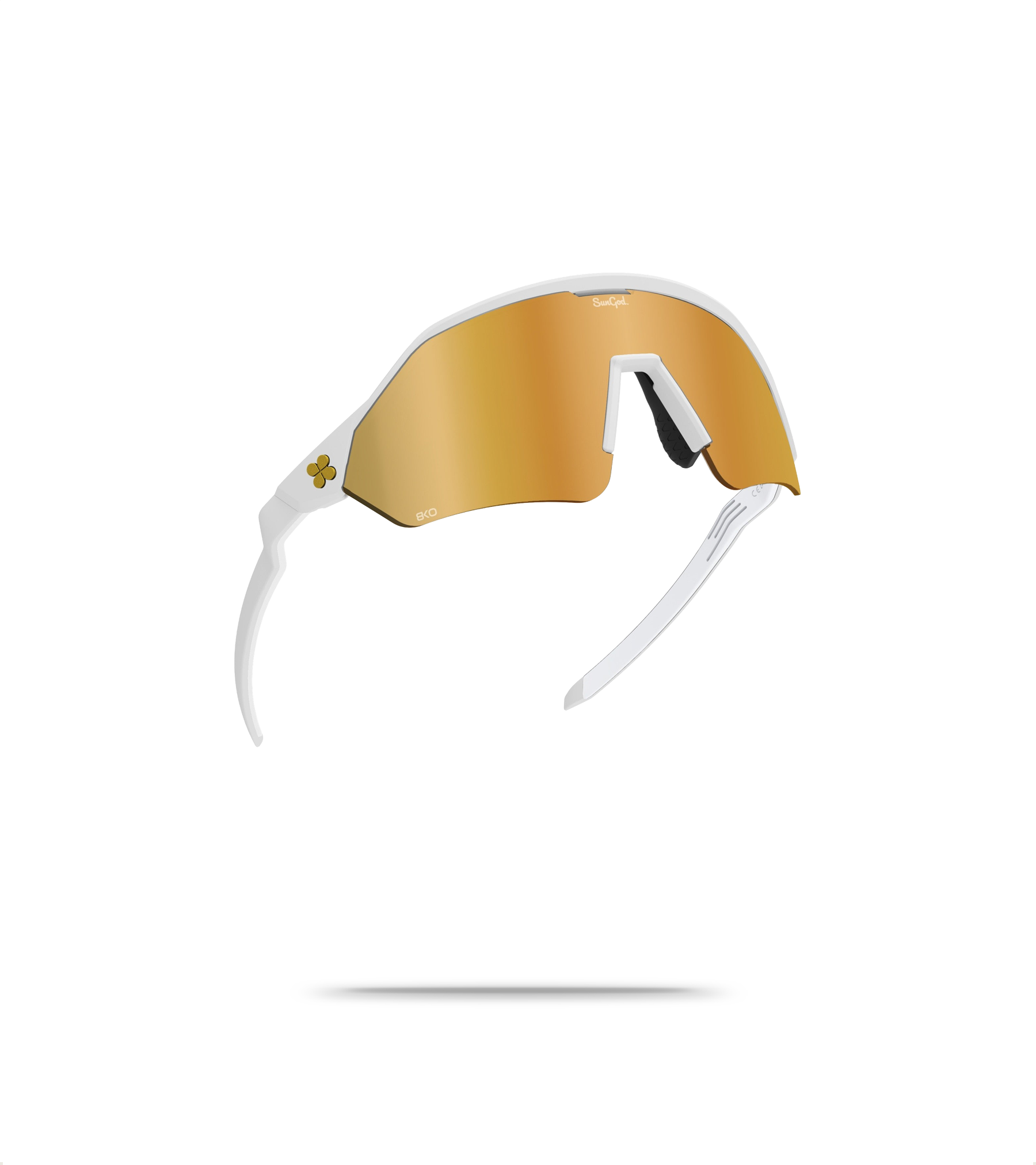 Matte White - Gold Lens