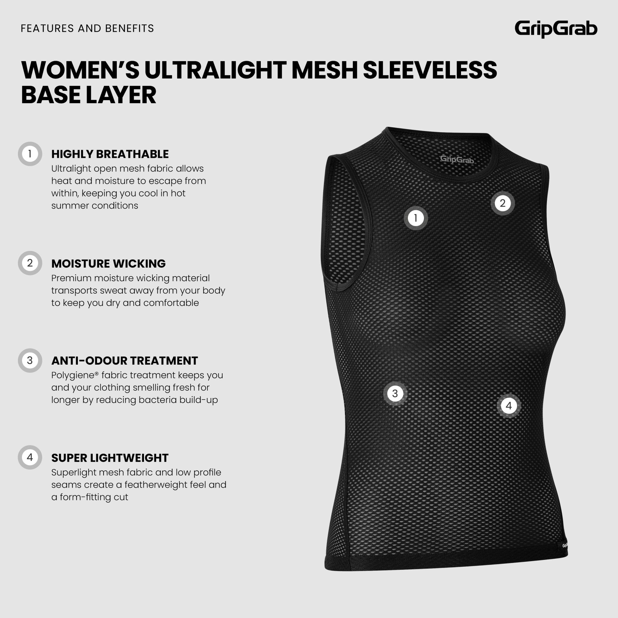 Women's Ultralight Mesh Sleeveless Base Layer