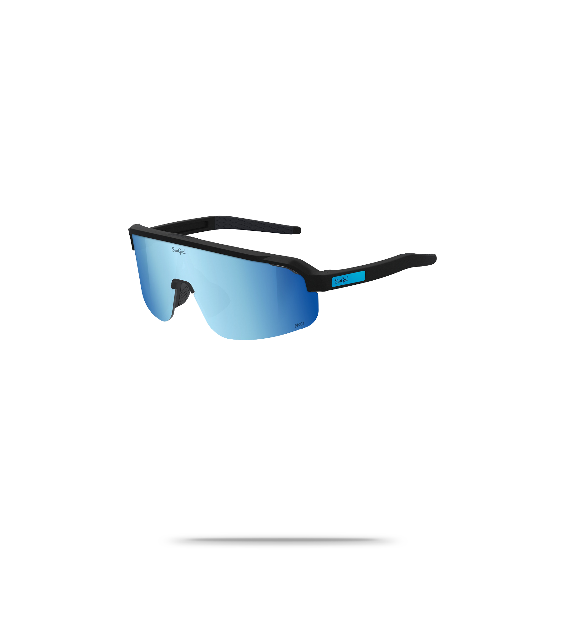 Matte Black - Silver Blue Lens