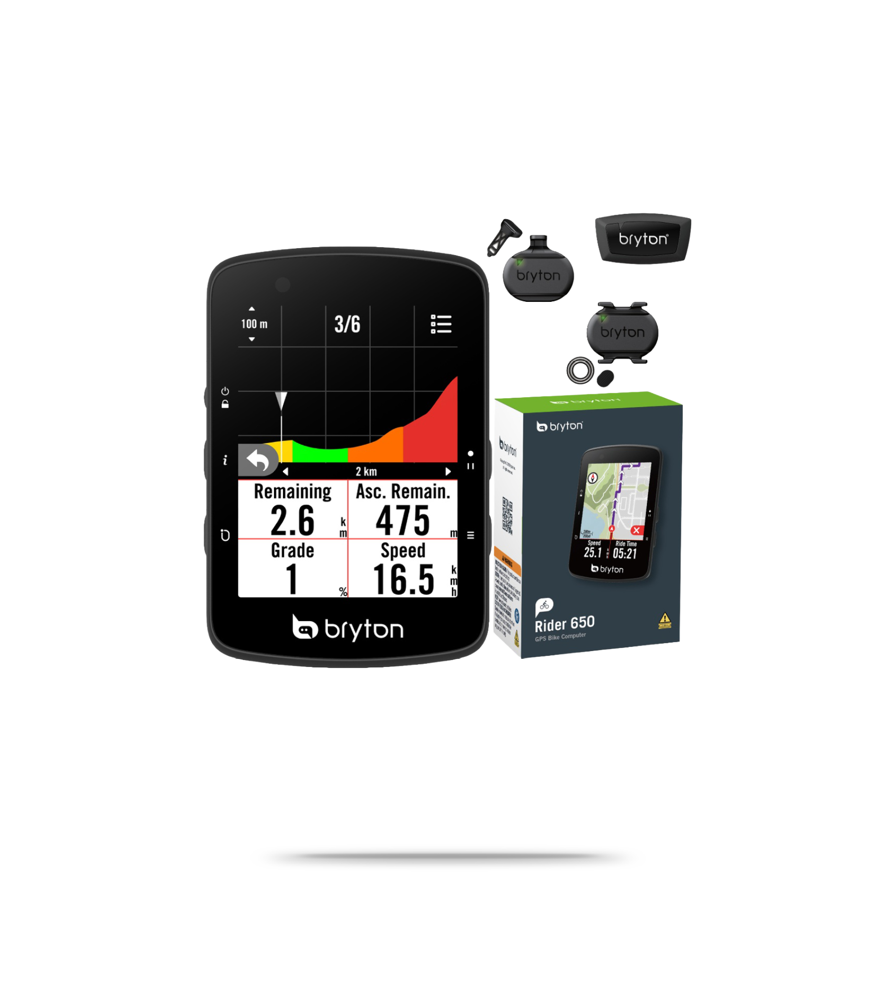 Rider 650 GPS Cycling Computer + Sensor Bundle