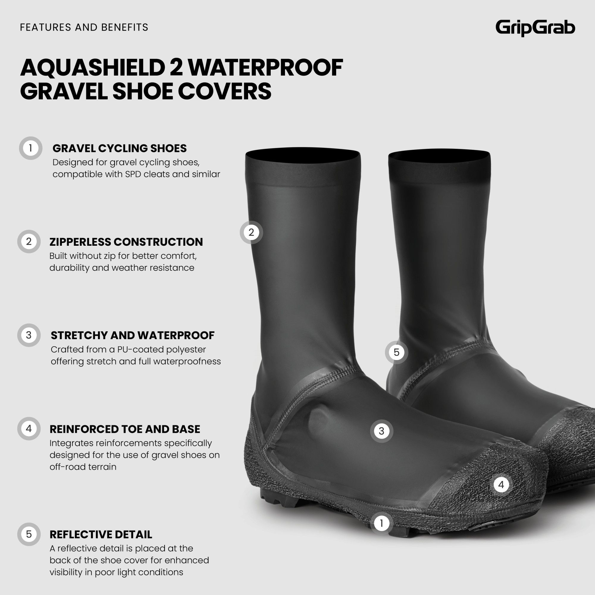 AquaShield 2 Waterproof Gravel Cycling Shoe Covers