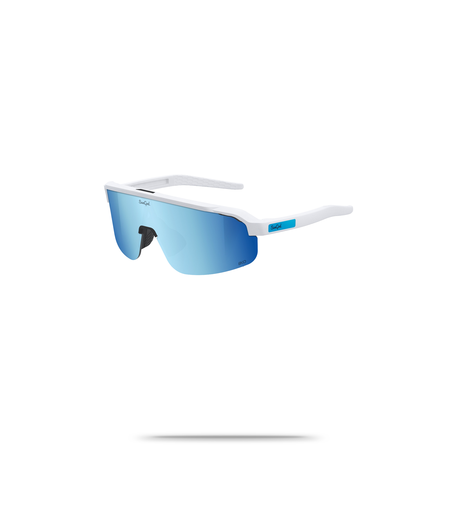Matte White - Silver Blue Lens