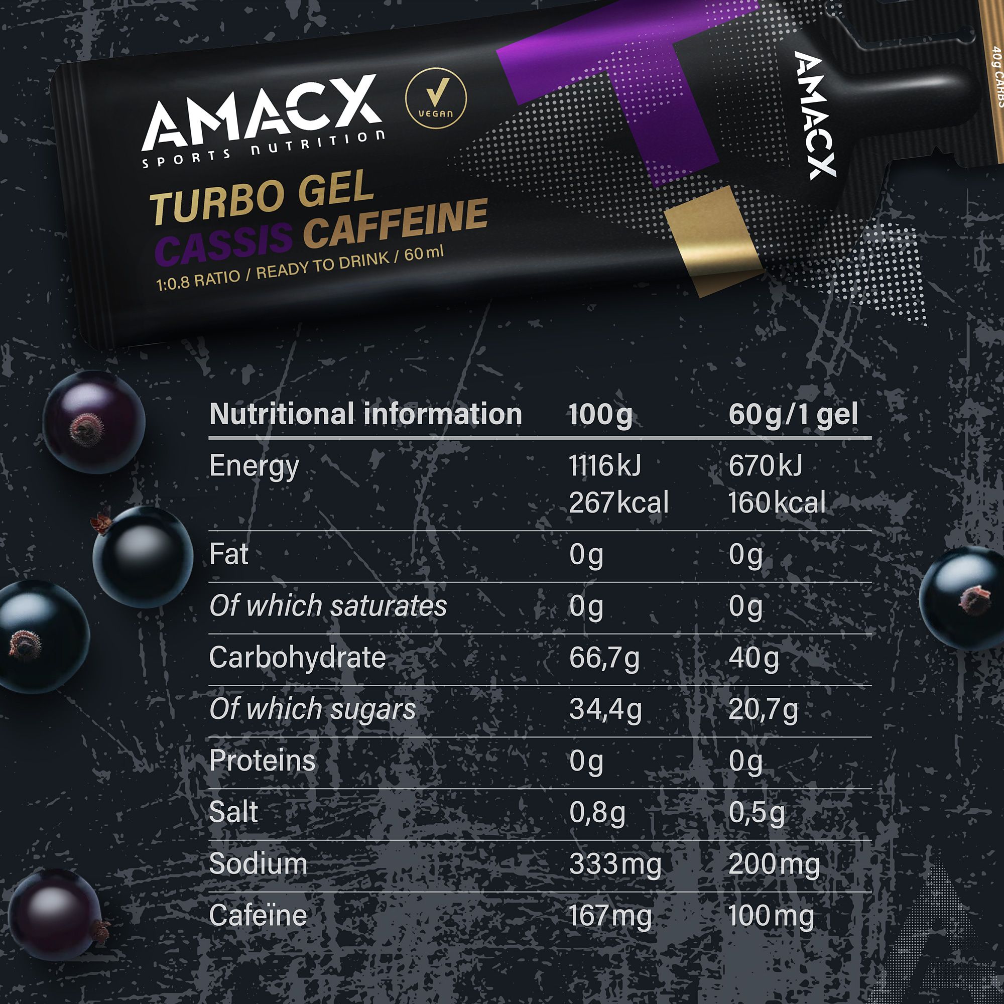 Turbo 1:0.8 Energy Gel (with caffeine)