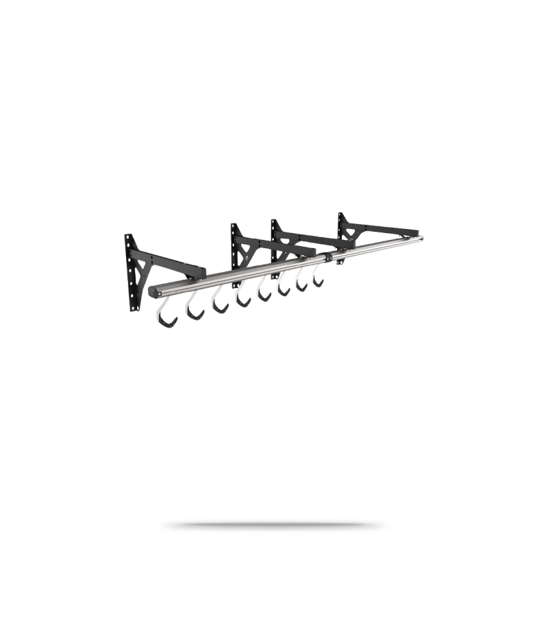 SpaceRail Bike Storage System - Wall - 8 Hooks