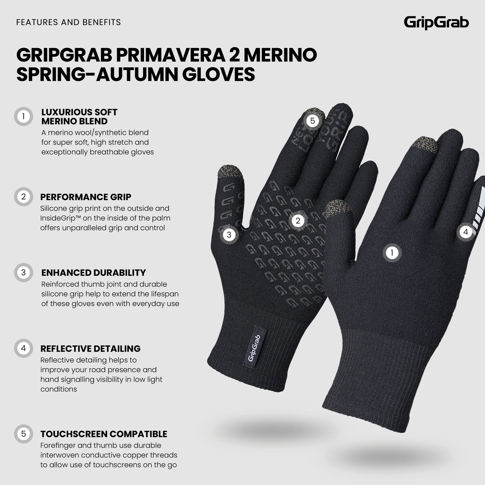 Primavera 2 Merino Spring-Autumn Cycling Gloves