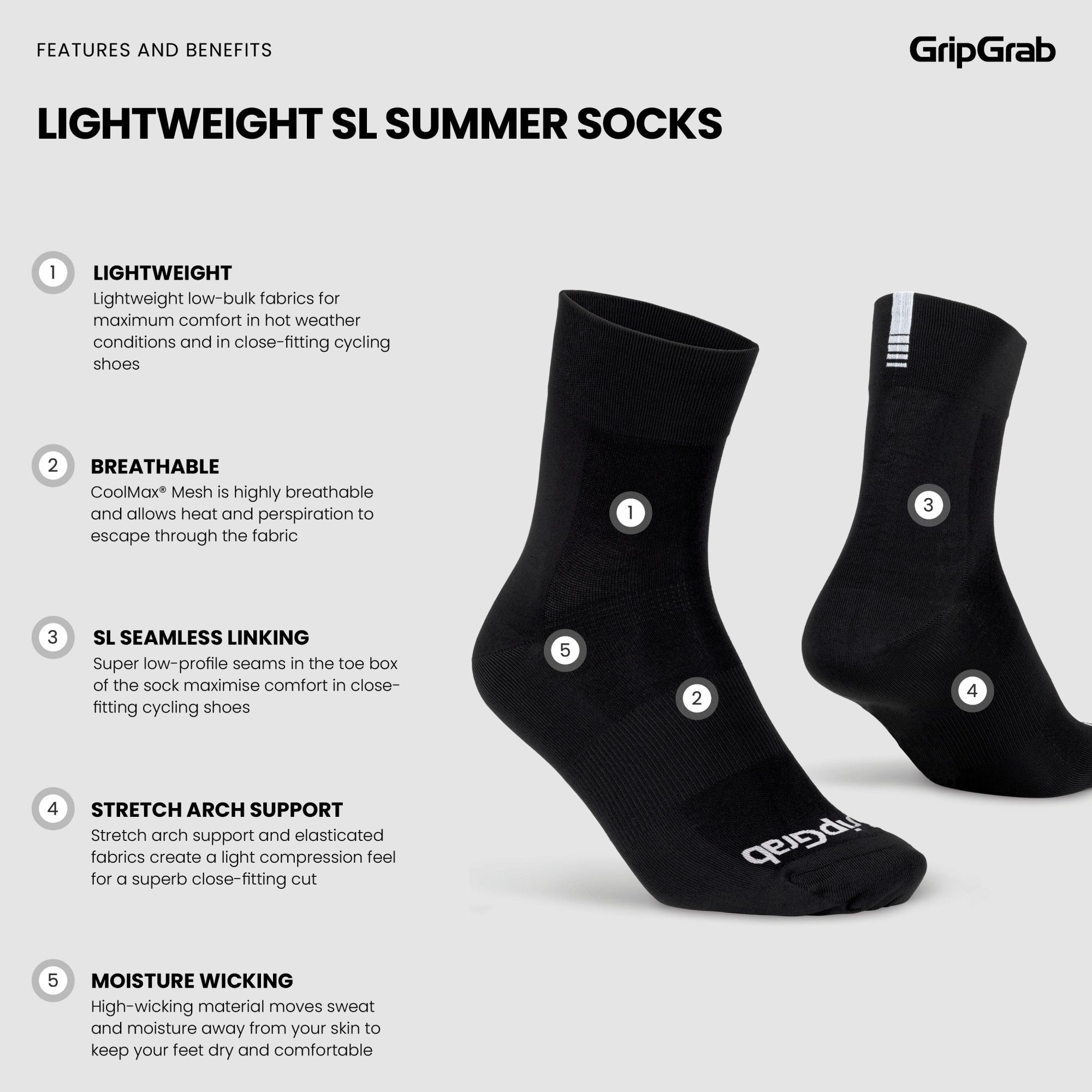 Lightweight SL Regular Cut Summer Cycling Socks