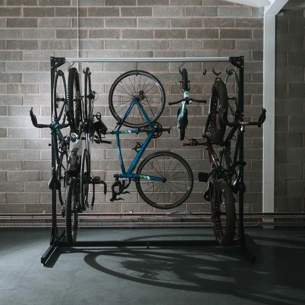SpaceRail Freestanding Bike Storage System - 8 Hanging Hooks