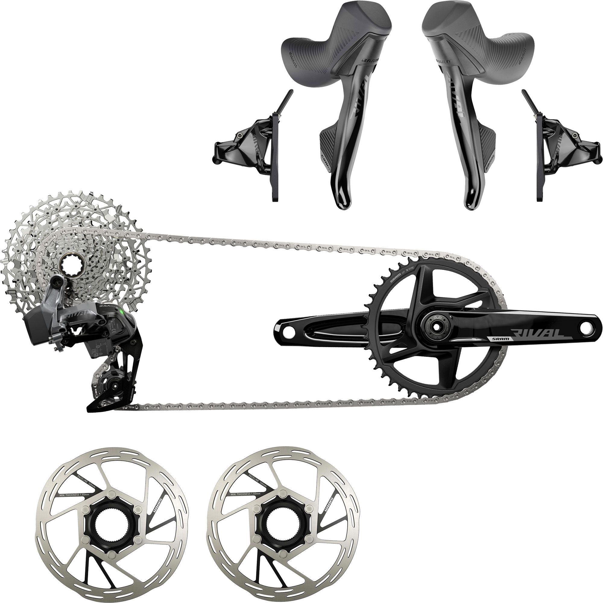 Rival XPLR eTap AXS 1x Flat Mount DUB Electronic Groupset