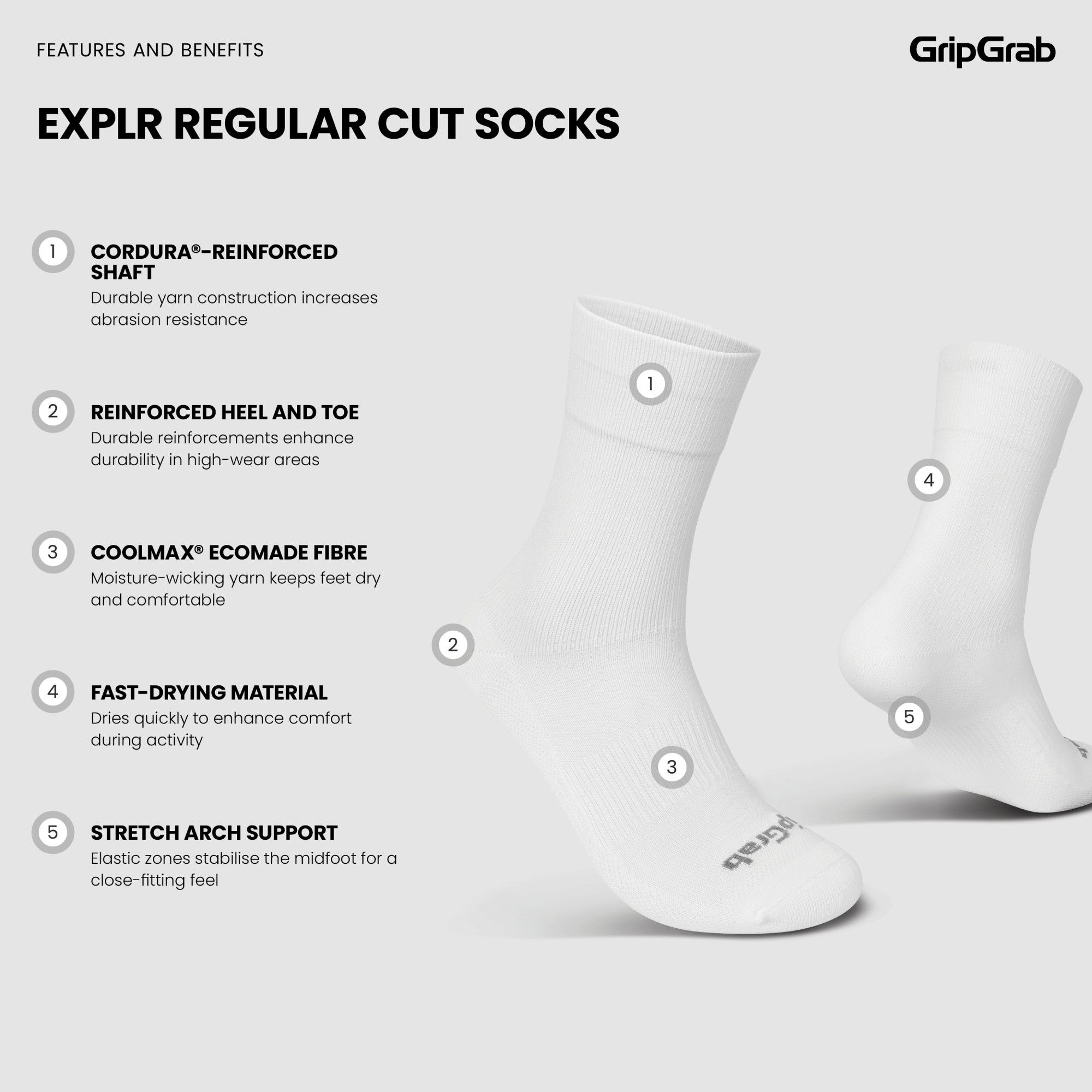 EXPLR Regular Cut Cycling Socks