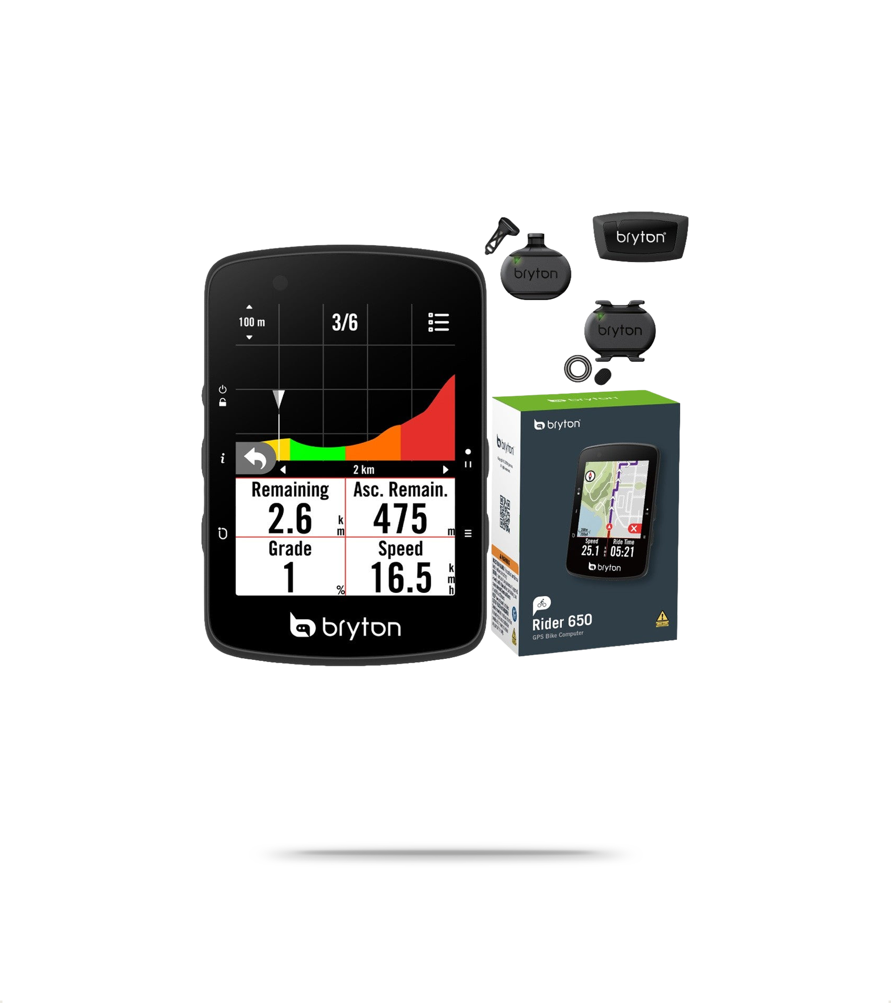 Rider 650 GPS Cycling Computer + Sensor Bundle